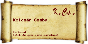 Kolcsár Csaba névjegykártya
