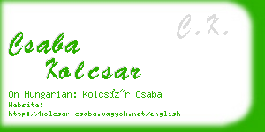 csaba kolcsar business card